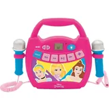 Lexibook Disney Prinzessin Bluetooth Lautsprecher mit Lichteffekte und Mikrofonen, Batterie wiederaufladbar