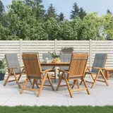 vidaXL Gartenstühle mit Kissen 6 Stk. Massivholz Teak