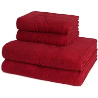 Ross Cashmere feeling Handtuch-Set (4-teilig) Handtücher 4 ct Dunkelrot
