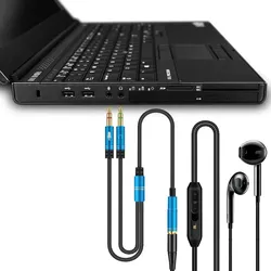 emissimo Adapterkabel Headset Audio Splitter Y-Adapter [1x3.5mm Klinkenbuchse auf 2x Klinkenstecker]  1 Stück