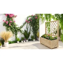 hardin 1fachgut Pflanzkasten mit Rankgitter 98 x 34 x 104 cm Natur