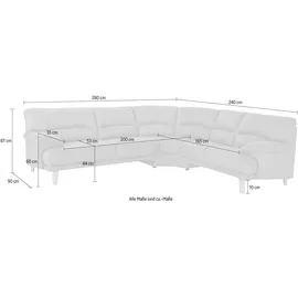 TRENDMANUFAKTUR Polsterecke TRENDMANUFAKTUR "Cecilia, italienisches Designsprache, modern und komfortabel, L-Form", braun (tan), B:280cm H:87cm T:240cm, Sofas, toller Sitzkomfort und bequeme Armlehnen