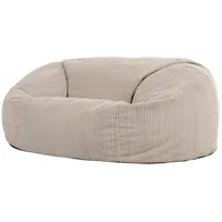 I.C.O.N. Icon Soul XXL Sitzsack Sofa für Erwachsene, Beige, Flauschiger Cordtstoff, 2 Sitzer, Bequemer Bean Bag Sofa mit Füllung, Relaxsessel, Lounge, Wohnzimmer Möbel