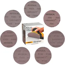 Mirka Abranet Netzschleifscheiben Ø 125 mm Mix-Pack 5 von jeder Körnung 80, 120, 180, 240, 320, 400, 600 35 Stk