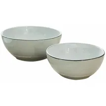 Loberon Schüssel 2er Set Biarré, zwei Größen, stapelbar, mediterraner Charakter, schlichtes Design, Geschirr, Tischaccessoires, Küchenzubehör, Steinzeug, grau