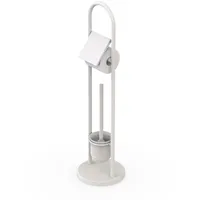 Relaxdays WC Garnitur, Edelstahl, weiß