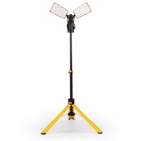 LUTEC LED Baustrahler 10000LM LED Arbeitslicht mit Teleskopstativ, LED Worklight mit ständerdrehenden wasserdichten Lampen und 8-Fuß-Kabel mit 2-poligem geerdetem Stecker