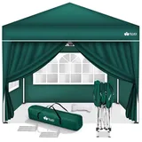 tillvex Pavillon Gartenpavillon 3x3m Wasserdicht Gartenzelt Pop Up, Wasserdicht, höhenverstellbar, UV Schutz 50+, inkl. Tasche