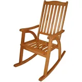 DEGAMO Schaukelstuhl Rio aus Eukalyptusholz braun geölt, für Innen + Aussen, FSC®-Zertifiziert, witterungsbeständig, Outdoor und Indoor