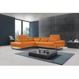 Egoitaliano Ecksofa »Queenie, extravagantes Sofa mit erstklassigem Sitzkomfort«, mit verstellbarer Armlehne und Kopfteilen für Wohlfühlkomfort, orange