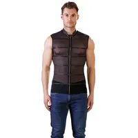 Nek Shirt aus Powernet mit Reißverschluss – schwarz, M