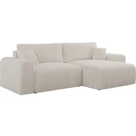 MKS Meble Eckcouch Cord 2-Sitzer Beige