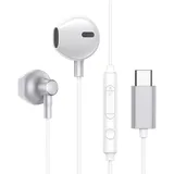 Joyroom In-Ear USB Typ-C Ohrhörer mit Fernbedienung USB-C Anschluss Kopfhörer Silber