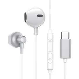 Joyroom In-Ear USB Typ-C Ohrhörer mit Fernbedienung USB-C Anschluss Kopfhörer Silber
