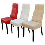 Xlmoebel Polsterstuhl Eleganter Esszimmerstuhl aus Massivholz und Leder, Hergestellt in Europa