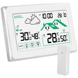 Wetterstation Funk mit Außensensor, Wettervorhersage/Thermometer/Funkwetterst...