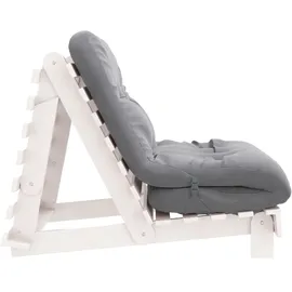 vidaXL Futon Schlafsofa mit Matratze Weiß 90x206x11 Massivholz Kiefer