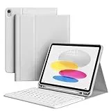 zoyu Tastatur Hülle für iPad 11. Generation A16 2025 / iPad 10. Generation 2022, Magnetisch Bluetooth-Tastatur QWERTZ-Layout, Weiches TPU Stoßfest Hülle, Auto Wake/Sleep, Grau