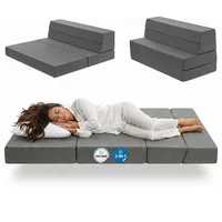 Arensberger Klappmatratze Multifold 140 x 200 cm, 15 cm Hoch, Gel Foam, Gästebett Klappbar, Faltmatratze, Camping Matratze, Gästematratze, Bezug Abnehmbar
