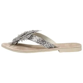 LAZAMANI Pantoletten Pantoletten Leder/Textil | Silber - 41