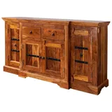 Massivmoebel24 Sideboard Akazie 160 x 85 x 45 cm Braun