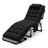 Garten-Relaxsessel, Schwarz, Metall, 67x75.5x193 cm, Gartenmöbel, Gartenliegen