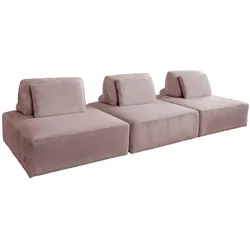 KAWOLA Modulsofa WIOLO SOFT 3 Module 3 Rückenkissen Cord rosa