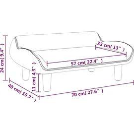 vidaXL Kindersofa vidaXL 70 x 40 x 24 cm Kiefer braun