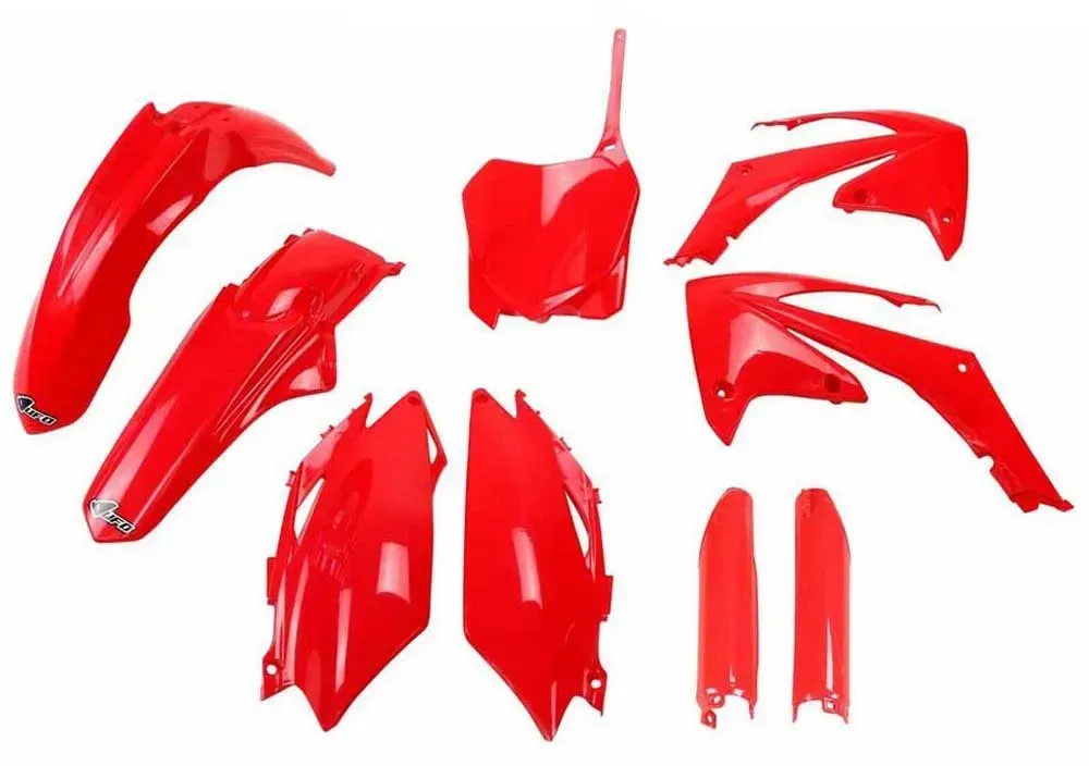 Ufo Honda Crf 250r/450r 2011-2013 Usa Hokit115f-070 Fork Protectors & Plastikbausatz - Red - One Size