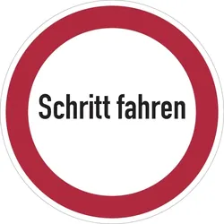 Verbotsschild, Schritt fahren - praxisbewährt - 400x0.6 mm Aluminium geprägt