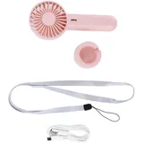 Wiederaufladbarer 3-in-1-usb-tischventilator In Pink – Tragbarer Nackenventilator Für Zuhause Und Draußen