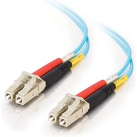 C2G LC-LC 10Gb 50/125 OM3 Duplex Multimode PVC Fiber Optic Cable (LSZH) 2 m), LC OFNR Aqua-Farbe