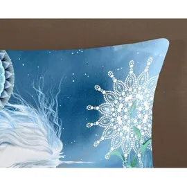 Muller Textil Wendebettwäsche Mandala Blau 155 x 220 cm + 80 x 80 cm