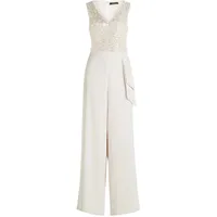 Vera Mont Damen Jumpsuit mit Pailletten 44, Bright Pearl - 44W