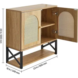 Vevor Badezimmer Wandschrank Medizinschrank mit 2 Türen & verstellbaren Regalen (3 Höhenstufen), Aufbewahrungsschrank Hängeschrank mit offener Trennwand für Küche Toilette Waschküche