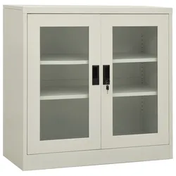 Büroschrank Hellgrau 90x40x90 cm Stahl