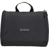 kenorada Kulturbeutel SoftLITE | Kulturtasche mit praktischer Innenaufteilung | herausnehmbarer Spiegel | versteckbarer Aufhängehaken (schwarz, Kulturbeutel)