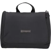 kenorada Kulturbeutel SoftLITE | Kulturtasche mit praktischer Innenaufteilung | herausnehmbarer Spiegel | versteckbarer Aufhängehaken (schwarz, Kulturbeutel)