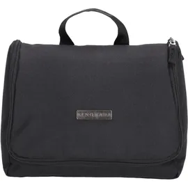 kenorada Kulturbeutel SoftLITE | Kulturtasche mit praktischer Innenaufteilung | herausnehmbarer Spiegel | versteckbarer Aufhängehaken (schwarz, Kulturbeutel)