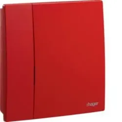 Hager RFS100D BEKA Funk-Innensirene, rot mit Batterie.Bidirektionale batteriebetriebene Funk-Sirene zur Einbindung in die Branderkennungsanlage