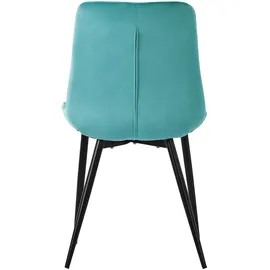 ML-Design Esszimmerstühle 4er Set Petrol Sitzfläche aus Samt mit Rückenlehne
