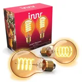 innr E27 Smart Filament LED Glühbirne, Zigbee E27 Lampe, Dimmbar, Funktioniert mit Hue*/ Home Assistant/Homey/Alexa (Bridge erforderlich), Warmweiß, 550lm, 2-Pack