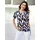 Classic Basics Sieh an! Kurzarm-Shirt in ecru-royalblau-bedruckt | Gr.: 40