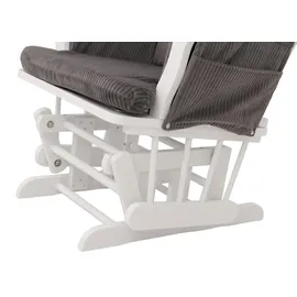Mendler Relaxsessel HWC-C76 Cord 52 x 100 x 80 cm Dunkelgrau mit Hocker
