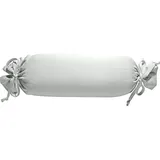 Erwin Müller Nackenrollenbezug Memmingen Interlock-Jersey Silber Größe 40x15 cm Ø - formstabil, faltenfrei, anschmiegsam, mit Bindeband