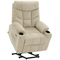 M MCombo Fernsehsessel MCombo Stoff 85 x 104 x 94 cm Beige elektrisch mit Aufstehhilfe