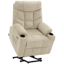 M MCombo Fernsehsessel MCombo Stoff 85 x 104 x 94 cm Beige elektrisch mit Aufstehhilfe