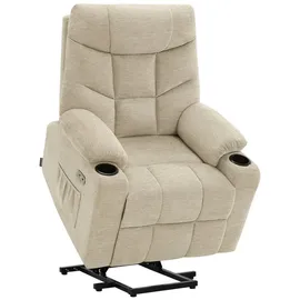 M MCombo Fernsehsessel MCombo Stoff 85 x 104 x 94 cm Beige elektrisch mit Aufstehhilfe