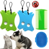 BDSHUNBF 6 Stück Zeckenkarte mit Lupe, Zeckenzange Zeckenhaken Zeckenentferner, Zecken Entfernen für Hunde Katze Menschen Tier, Ideal Für Outdoor