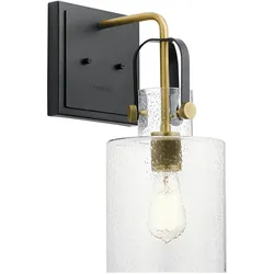 Licht-Erlebnisse Wandleuchte DEIRA Messing Transparent Vintage Stil 1x E27 bis 60W LE121231